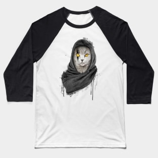 Gray Cat with black shawl Baseball T-Shirt